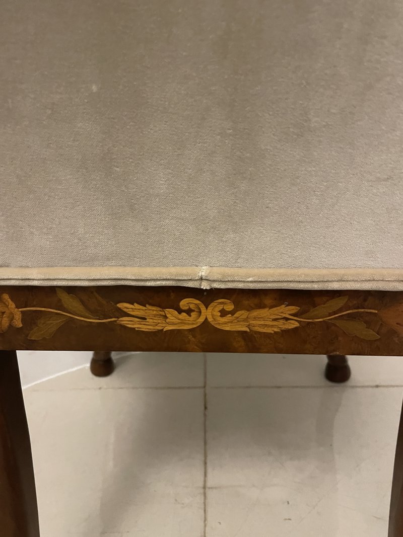 Set of 8 Antique Quality Burr Walnut Inlaid Marquetry Dining Chairs - Image 12